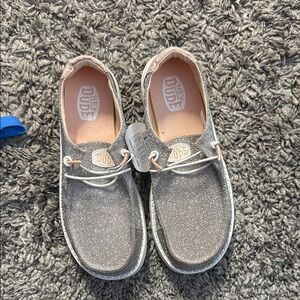 Hey Dude Silver Sneakers Casual Comfort